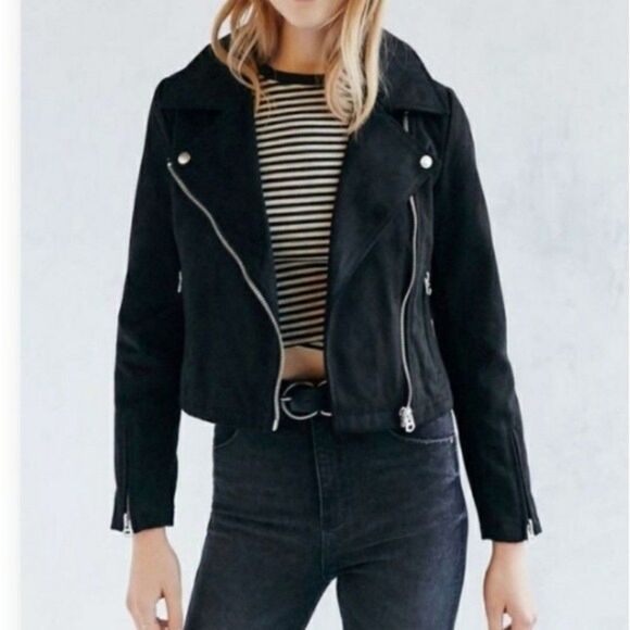Urban Outfitters SILENCE + NOISE Black Motorcycle Jacket Edgy - Picture 1 of 9
